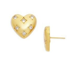 SHASHI - Ana B Pave Star Heart Stud Earrings.